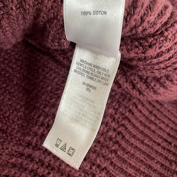 Cabela’s Burgundy Chunky Ribbed Henley Sweater XL - Picture 9 of 9